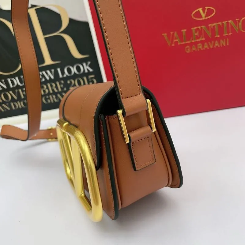 Valentino Garavani Brown Crossbody Satchel Bag 731 - Image 3