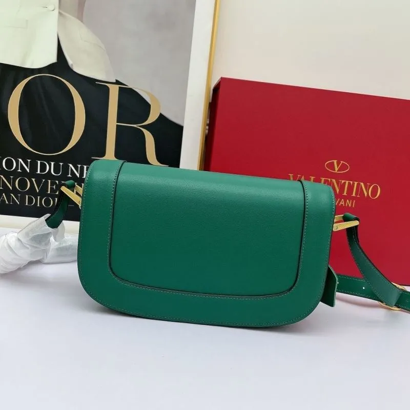 Valentino Green Leather Crossbody Satchel Bag 735 - Image 3