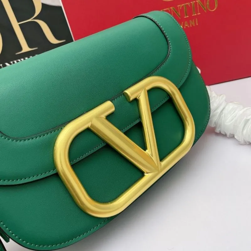 Valentino Green Leather Crossbody Satchel Bag 735 - Image 4