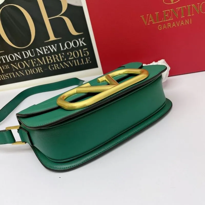 Valentino Green Leather Crossbody Satchel Bag 735 - Image 5