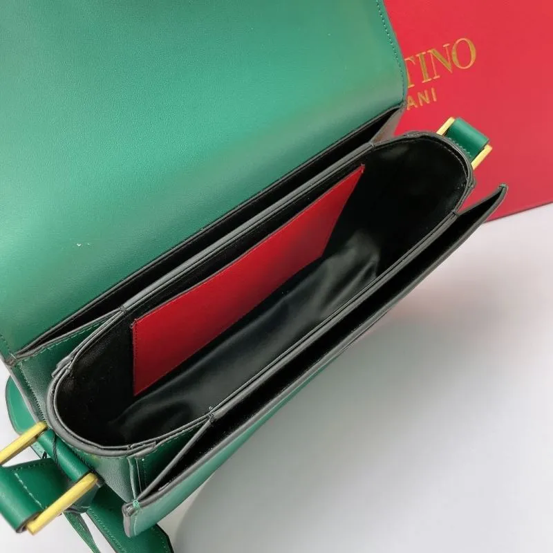 Valentino Green Leather Crossbody Satchel Bag 735 - Image 8