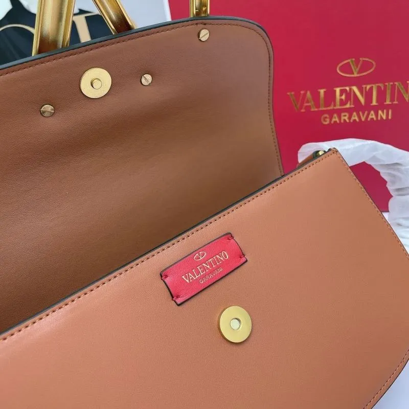 Valentino Garavani Brown Crossbody Satchel Bag 737 - Image 8
