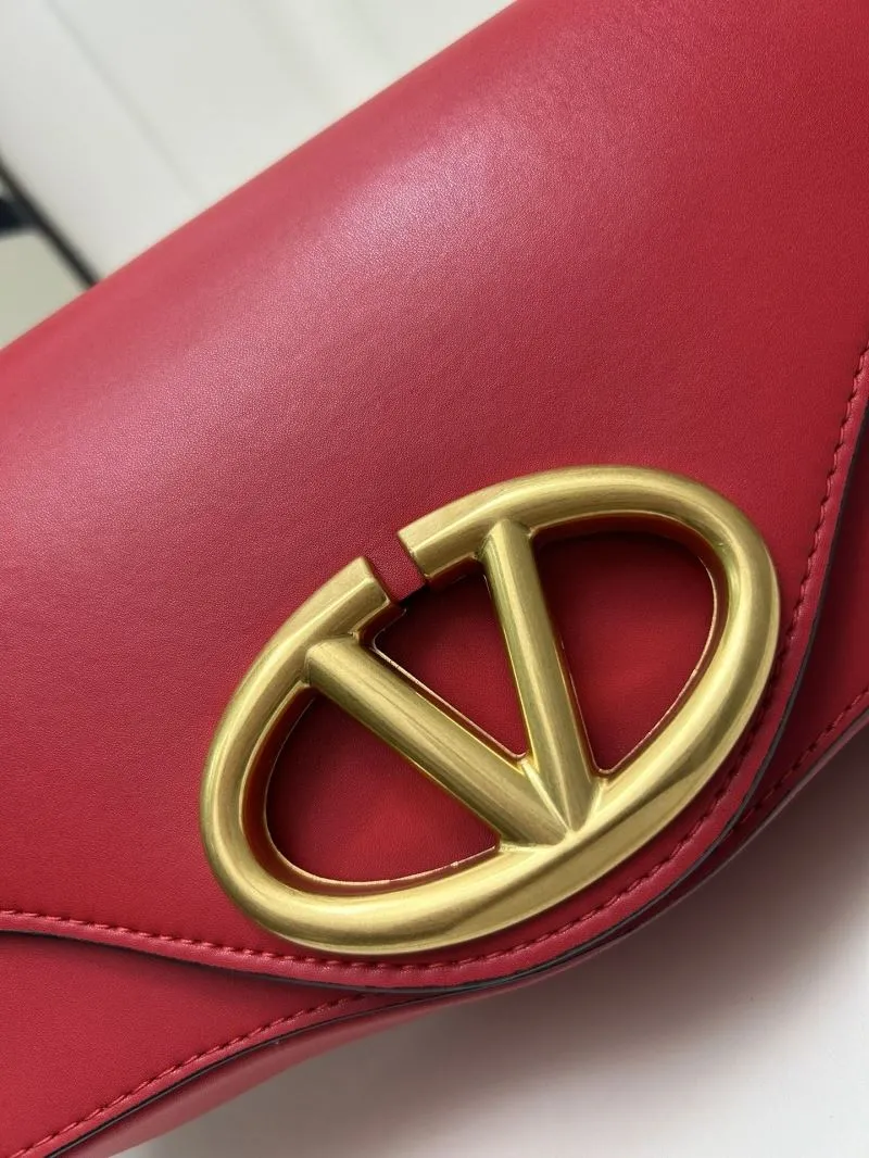 Valentino Red Leather Satchel Bag 5032 - Image 4
