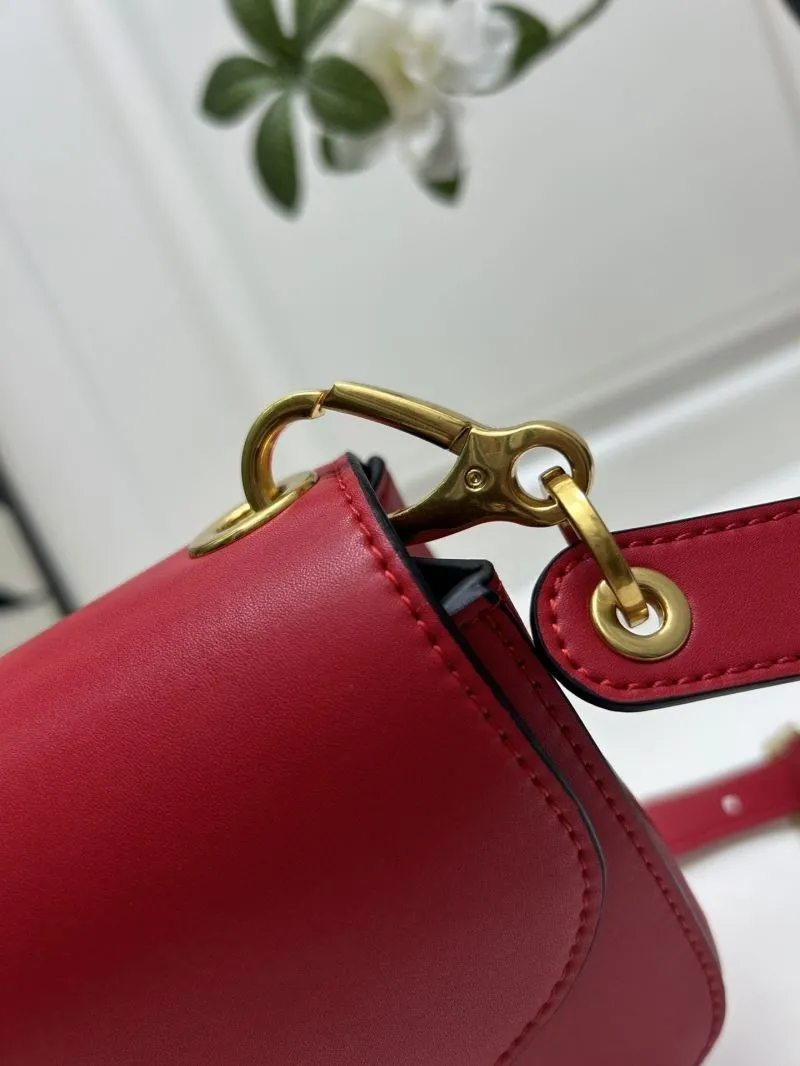 Valentino Red Leather Satchel Bag 5032 - Image 5