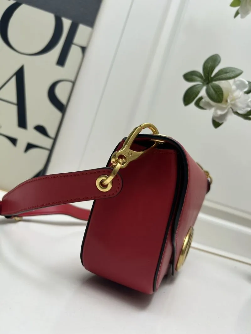 Valentino Red Leather Satchel Bag 5032 - Image 6