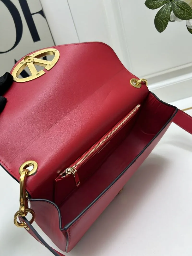 Valentino Red Leather Satchel Bag 5032 - Image 8