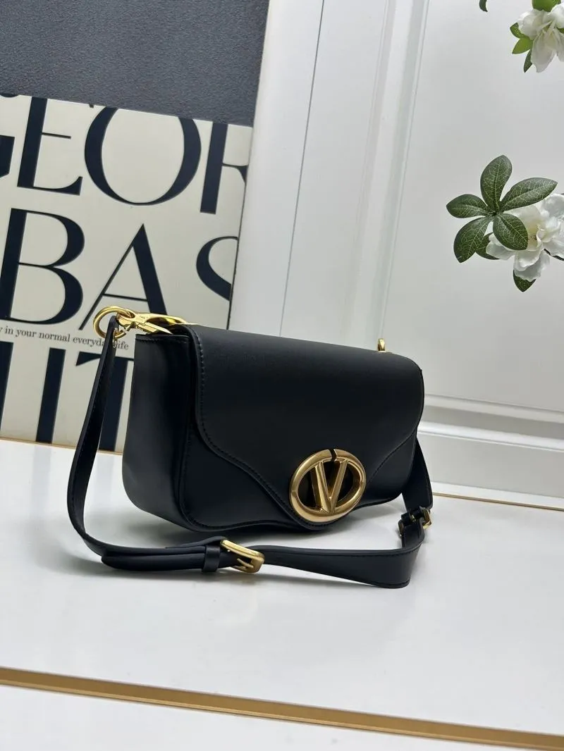 Valentino Black Leather Shoulder Satchel Bag 5032 - Image 3