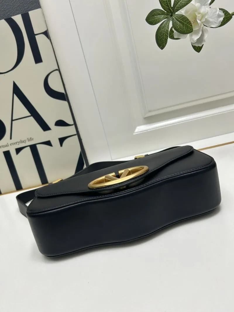 Valentino Black Leather Shoulder Satchel Bag 5032 - Image 7