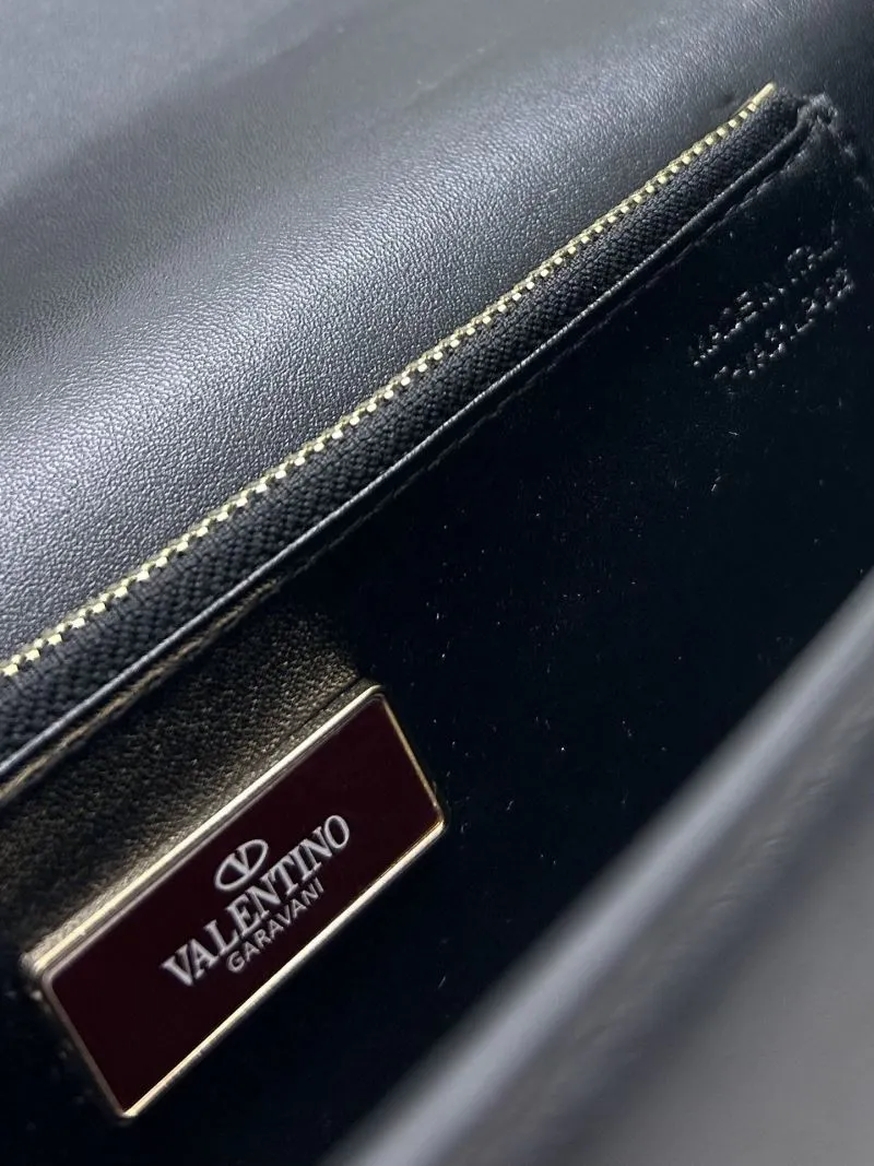Valentino Black Leather Shoulder Satchel Bag 5032 - Image 9