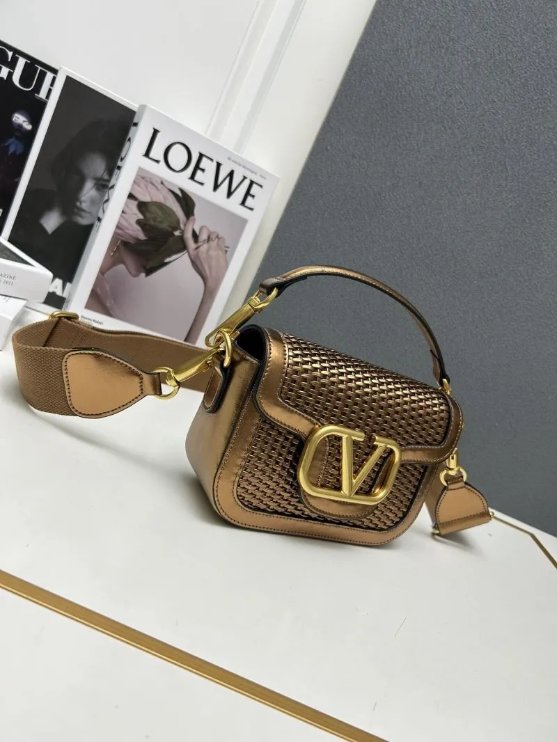Valentino 9883 Metallic Bronze Satchel Bag - Image 3