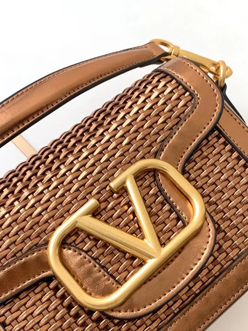 Valentino 9883 Metallic Bronze Satchel Bag - Image 4