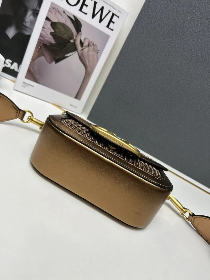 Valentino 9883 Metallic Bronze Satchel Bag - Image 6