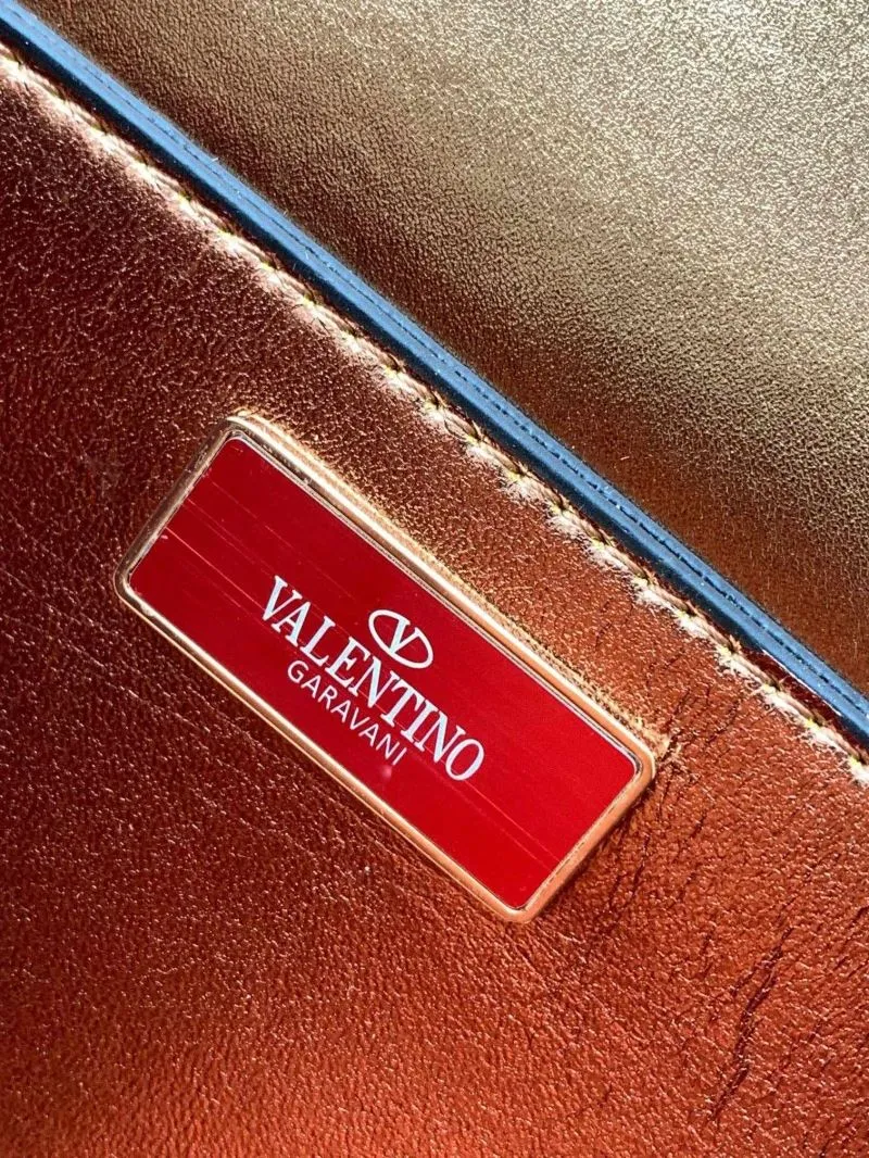 Valentino 9883 Metallic Bronze Satchel Bag - Image 8