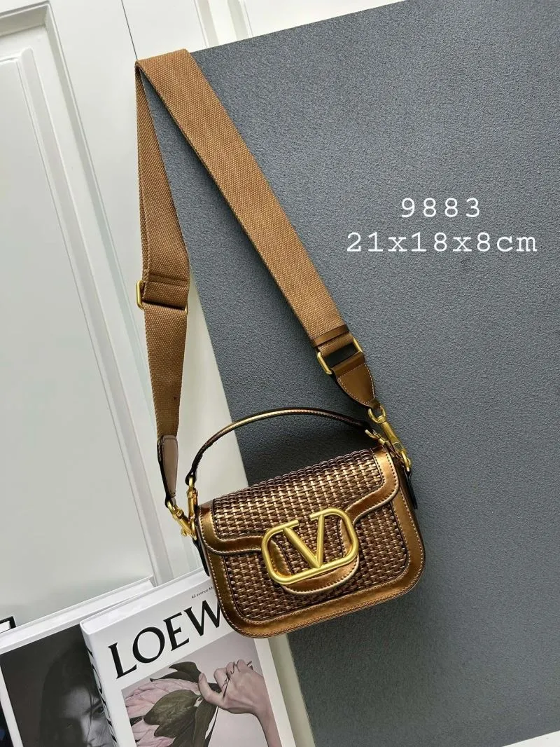 Valentino 9883 Metallic Bronze Satchel Bag - Image 9