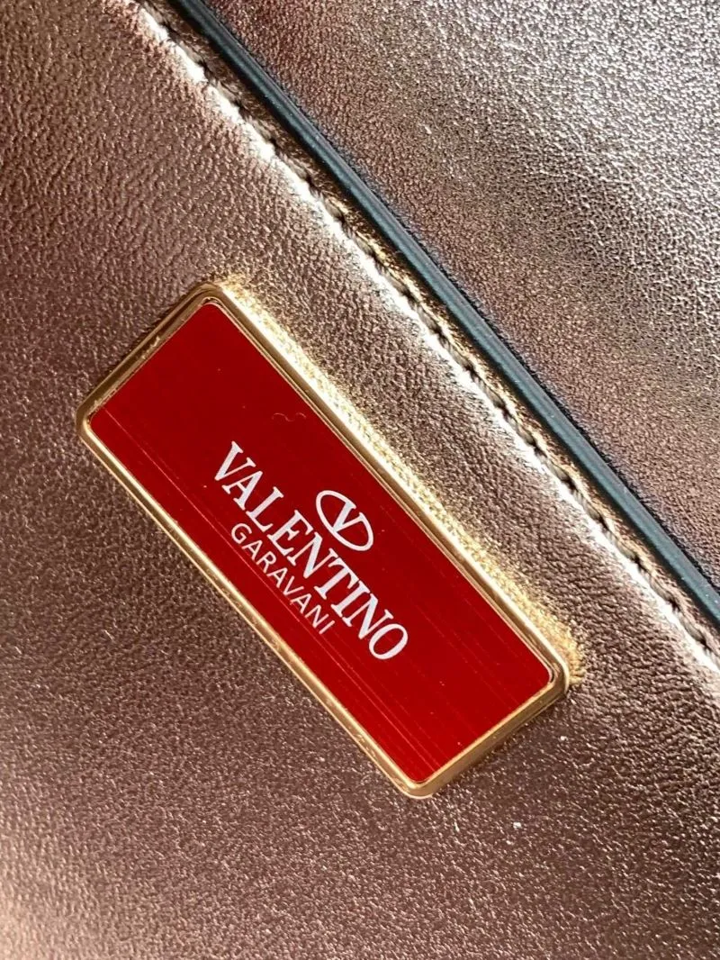Valentino 9883 Metallic Gray Woven Satchel Bag - Image 8