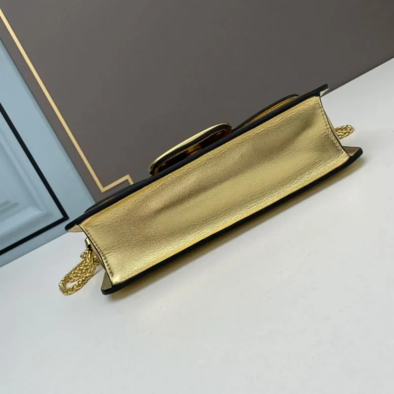 Valentino Gold Chain Satchel Bag 759 - Image 4