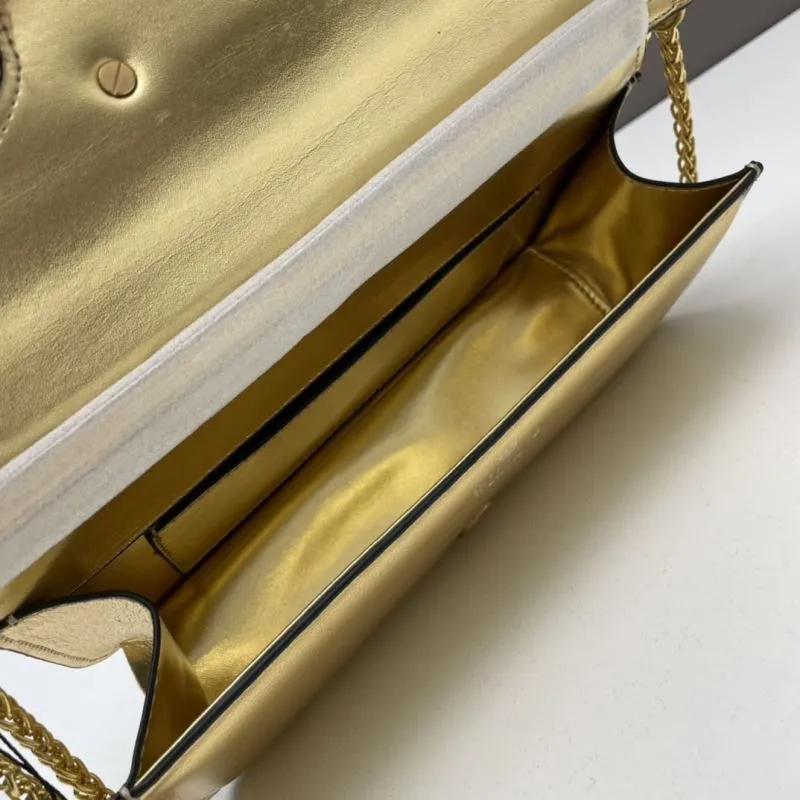 Valentino Gold Chain Satchel Bag 759 - Image 6