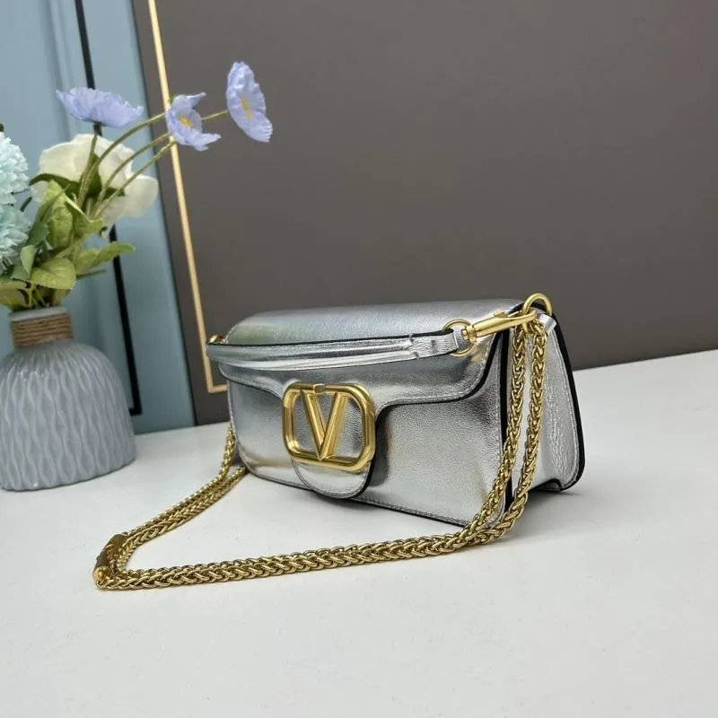 Alternative view of Valentino Metallic Silver Satchel Bag 760