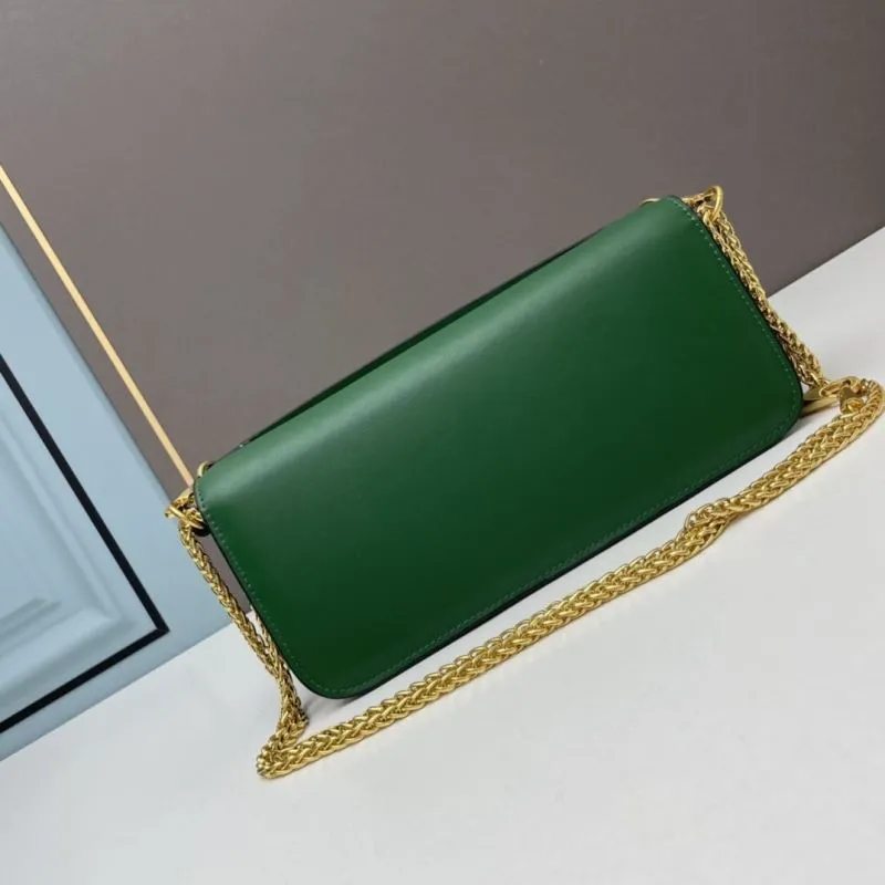 Valentino Large Green Leather Satchel Bag 764 - Image 3