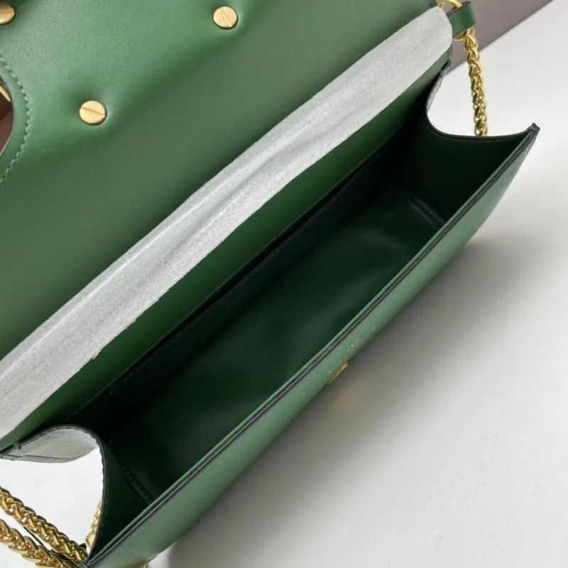 Valentino Large Green Leather Satchel Bag 764 - Image 7