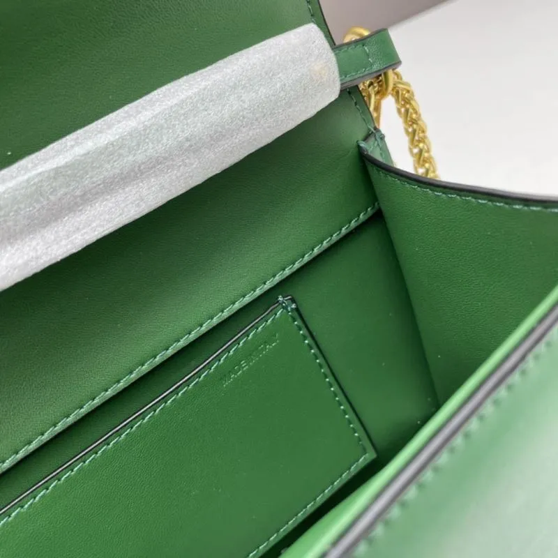 Valentino Large Green Leather Satchel Bag 764 - Image 8