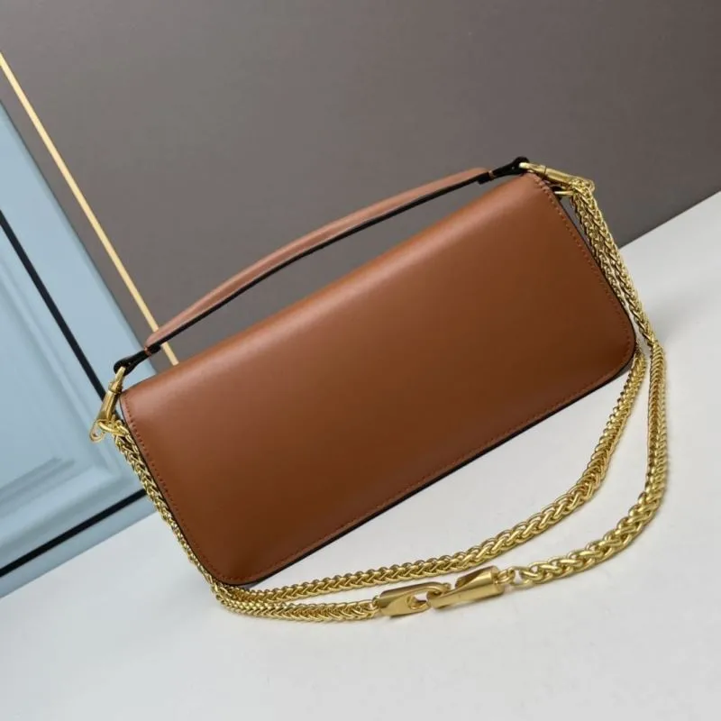 Alternative view of Valentino Brown Leather Chain Satchel Bag 765
