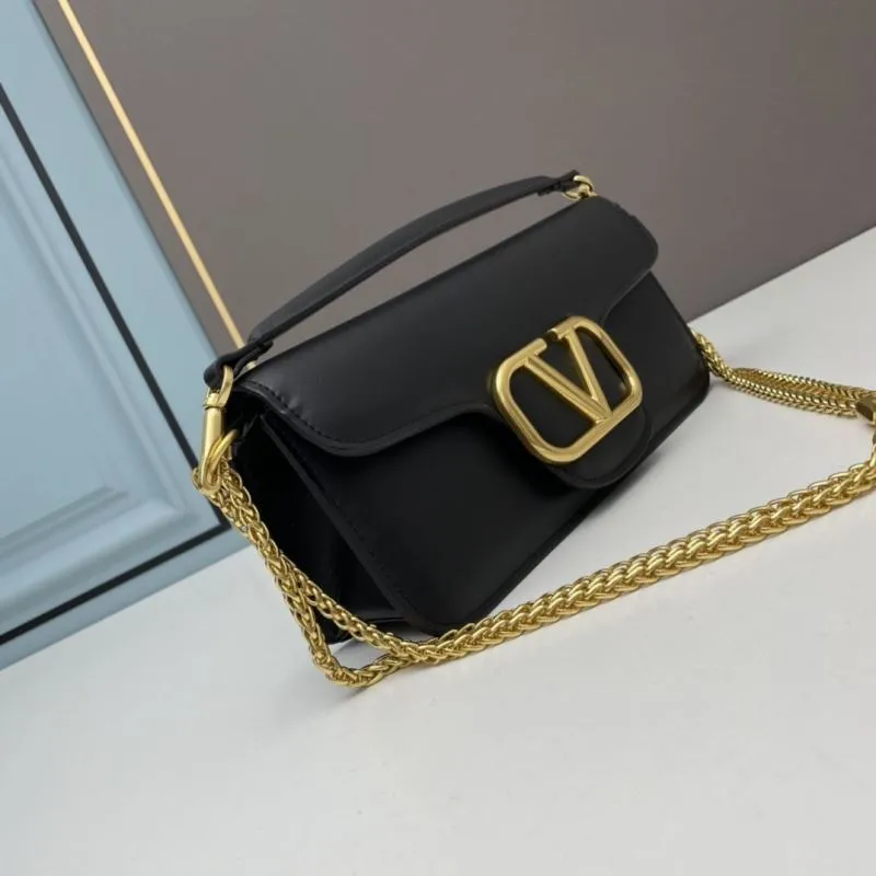 Valentino Black Leather Satchel Bag 766
