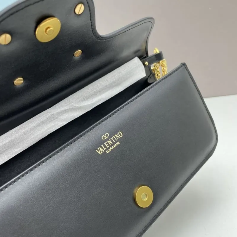 Valentino Black Leather Satchel Bag 766 - Image 7