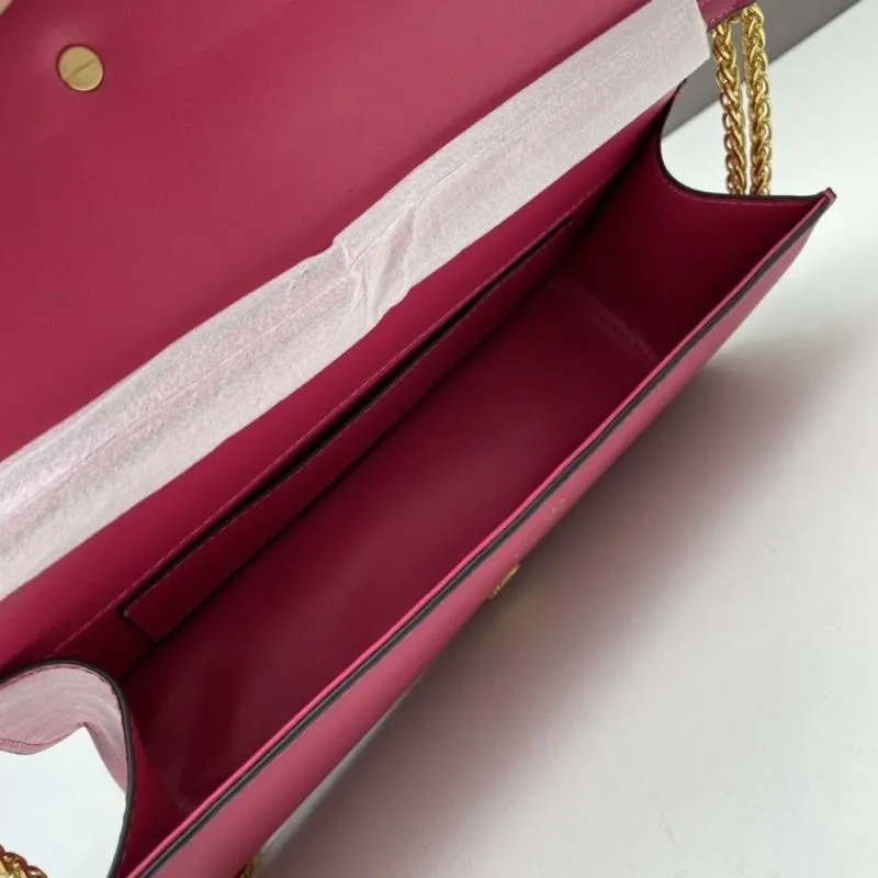 Valentino Hot Pink Leather Satchel Bag 767 - Image 6