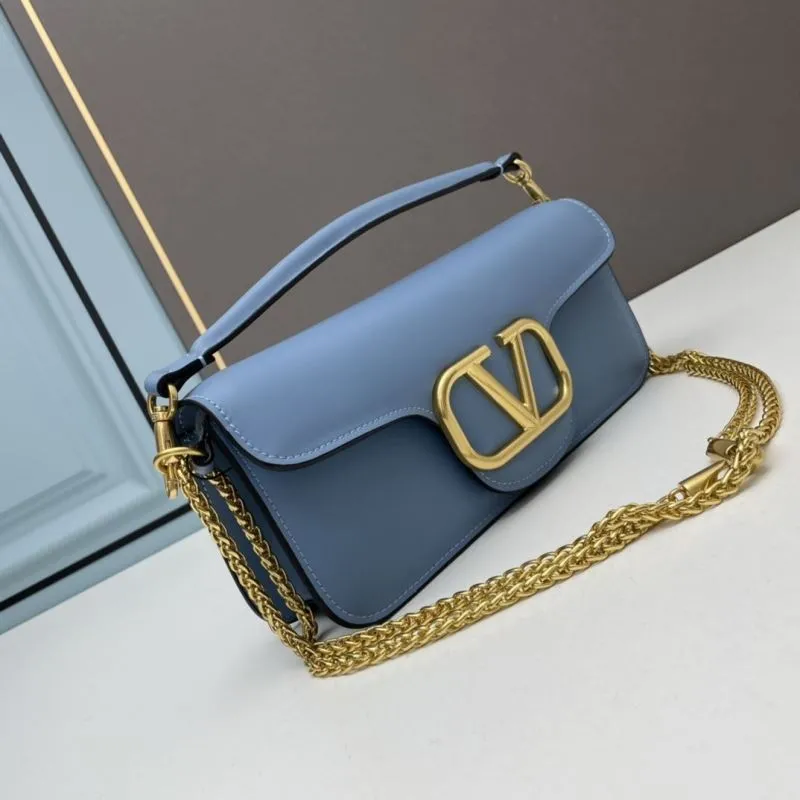 Valentino Light Blue Chain Satchel Bag 769
