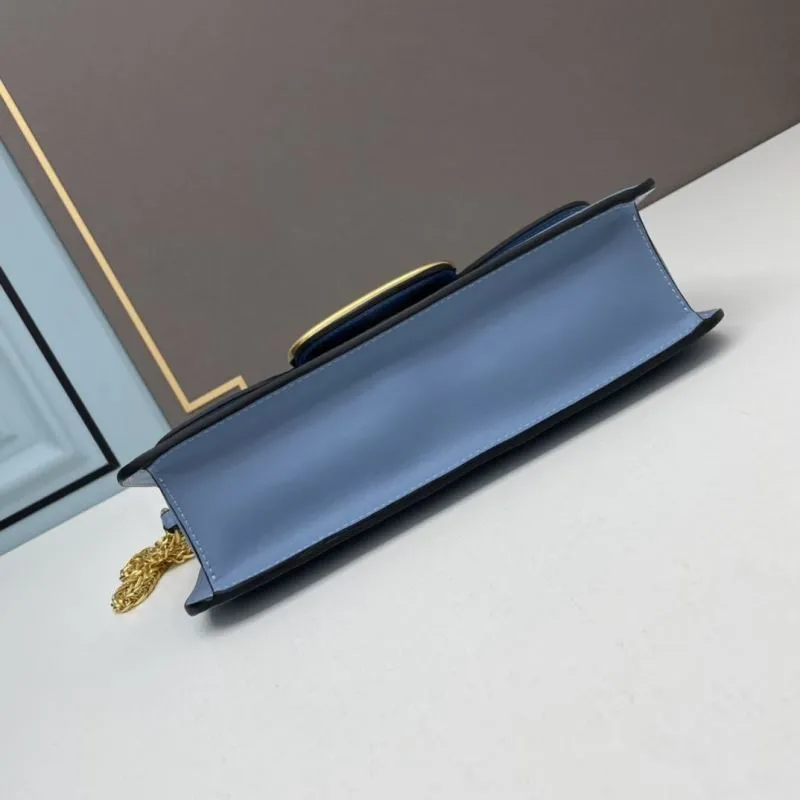 Valentino Light Blue Chain Satchel Bag 769 - Image 4