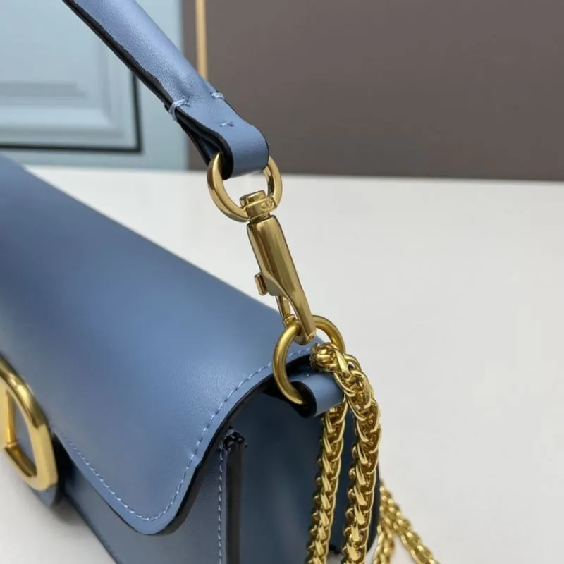 Valentino Light Blue Chain Satchel Bag 769 - Image 5