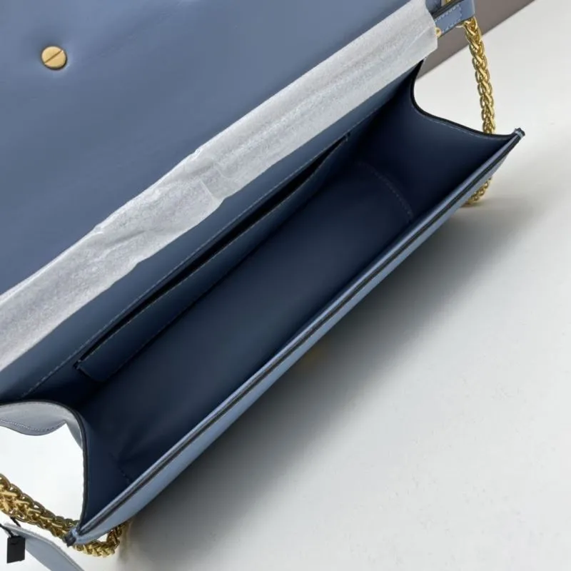 Valentino Light Blue Chain Satchel Bag 769 - Image 6