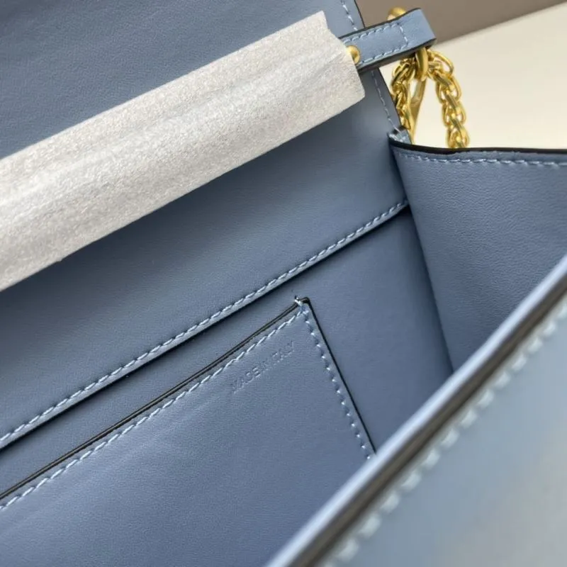 Valentino Light Blue Chain Satchel Bag 769 - Image 7