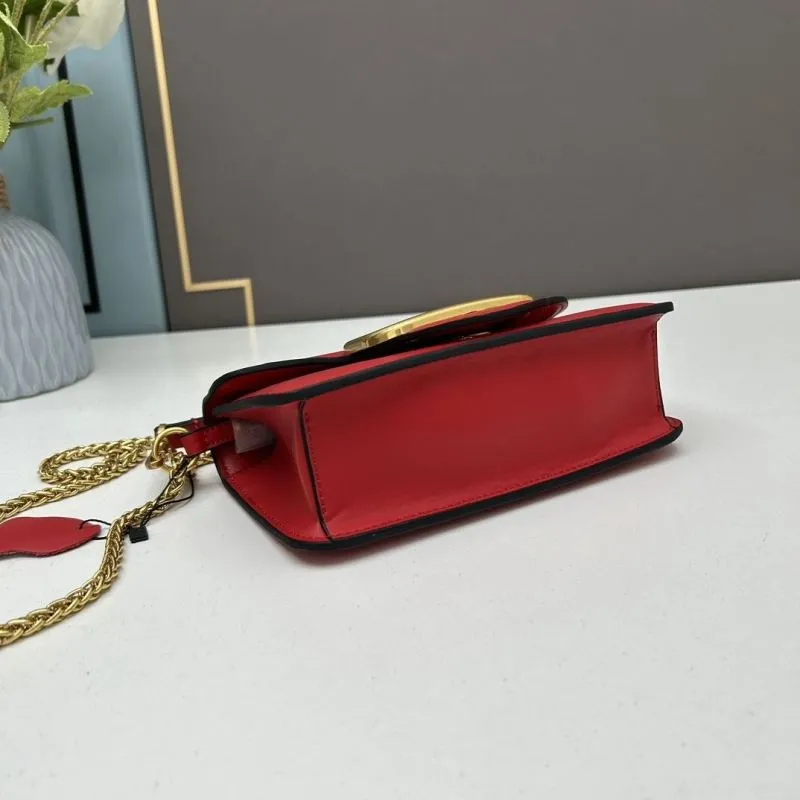 Valentino Red Small Chain Satchel Bag - Image 5