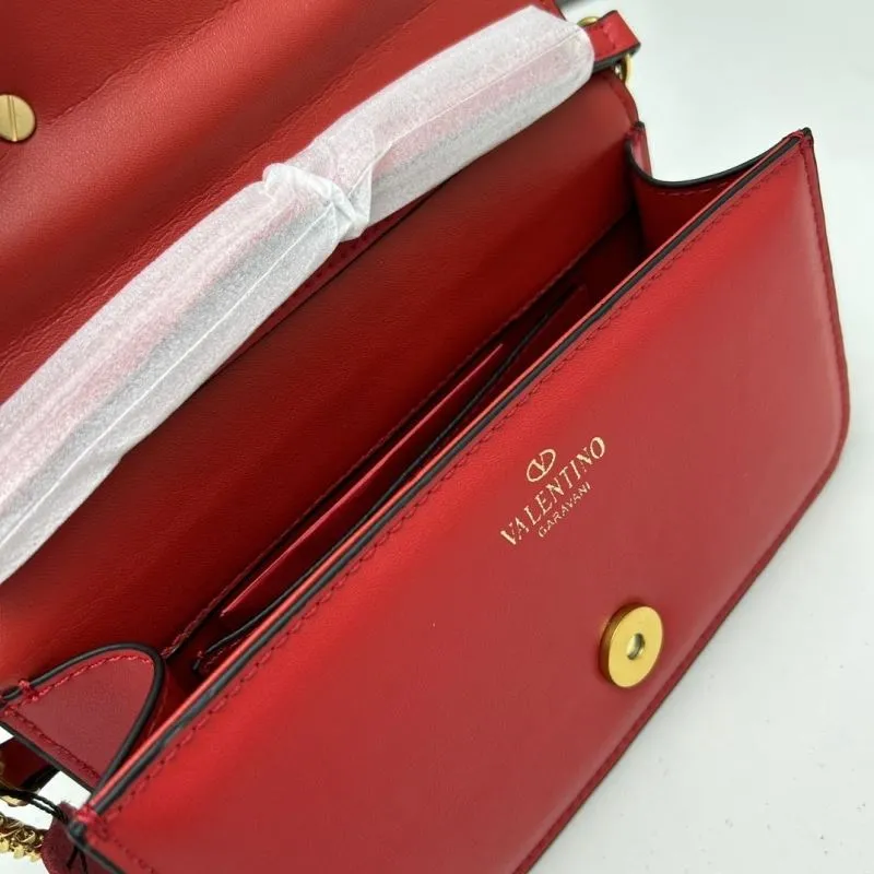 Valentino Red Small Chain Satchel Bag - Image 7