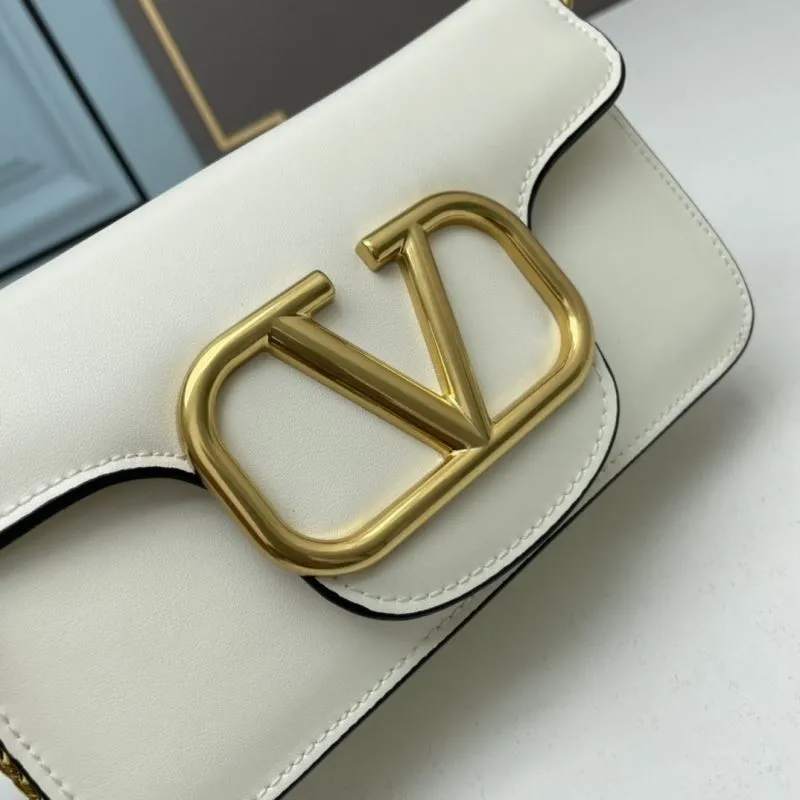 Valentino White Leather Chain Satchel Bag 776 - Image 3