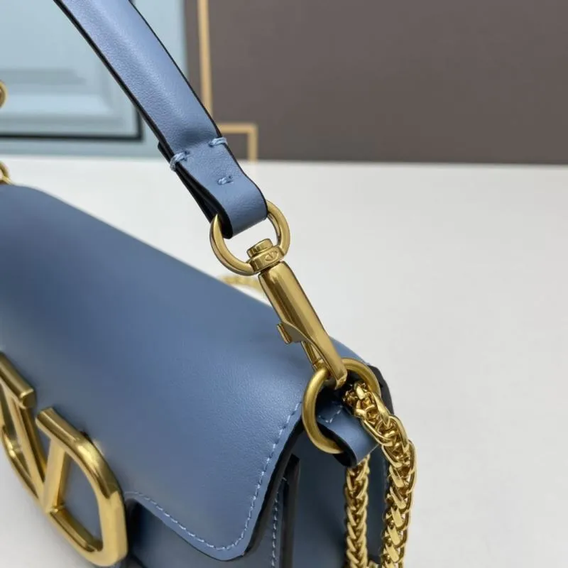 Valentino Blue Leather Chain Satchel Bag 781 - Image 5