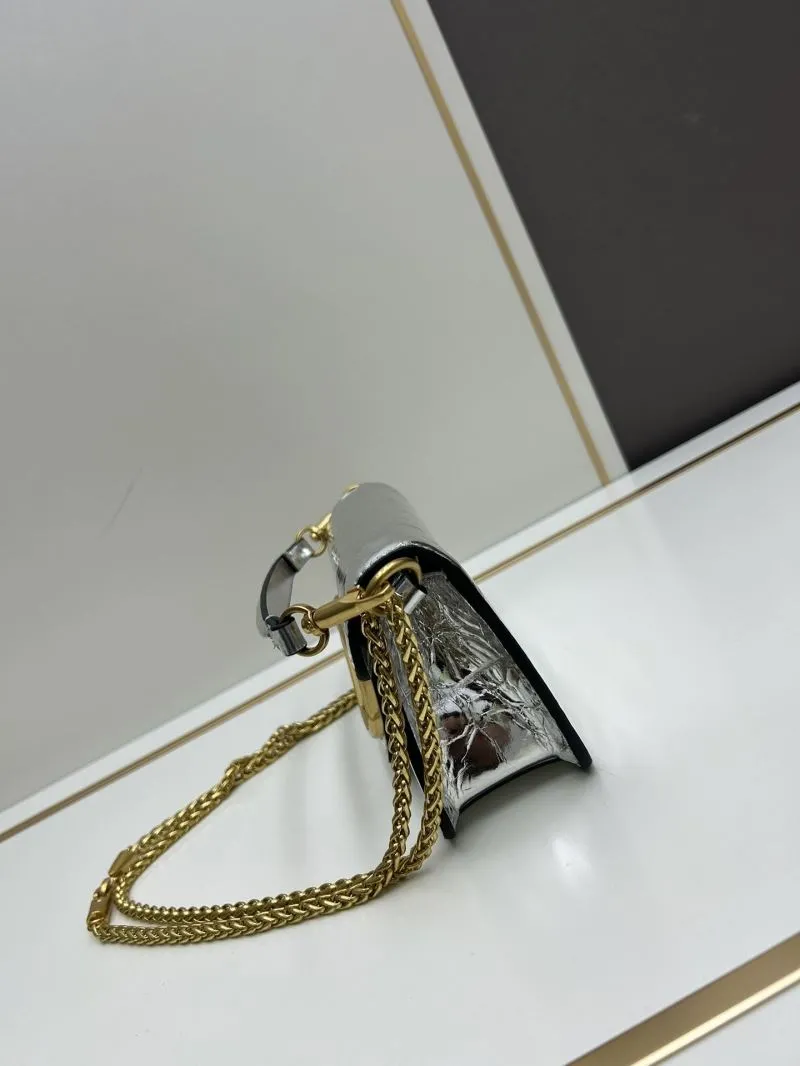 Alternative view of Valentino Silver Metallic Satchel Bag 782
