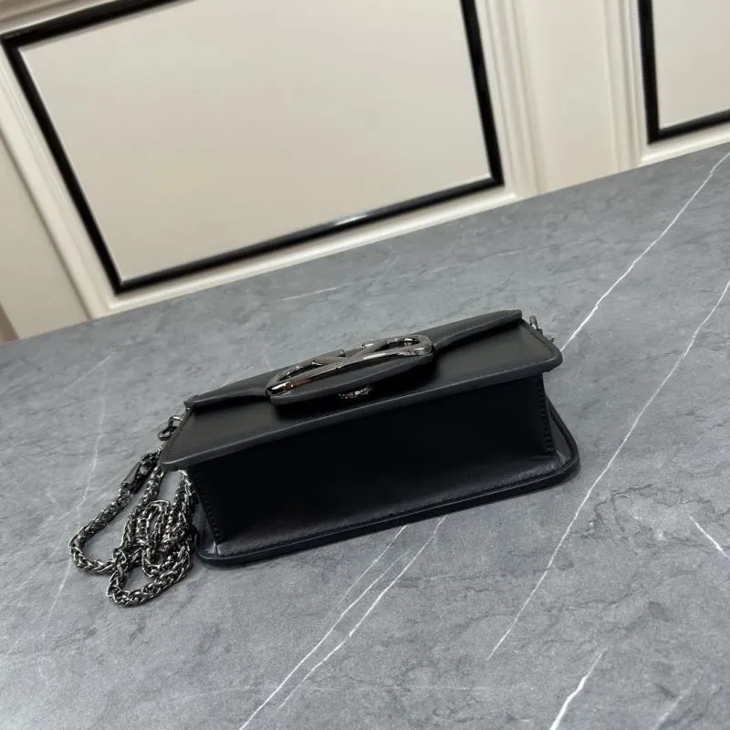 Valentino Black Leather Satchel Bag 784 - Image 5