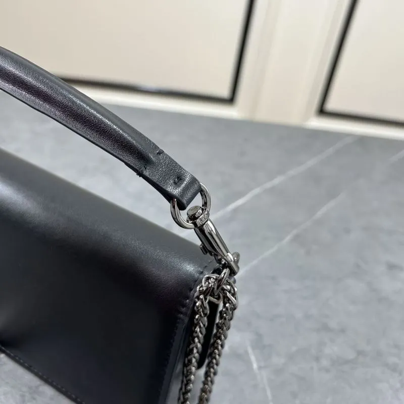 Valentino Black Leather Satchel Bag 784 - Image 6