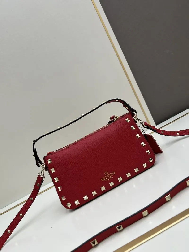 Valentino Red Rockstud Satchel Bag 790 - Image 3