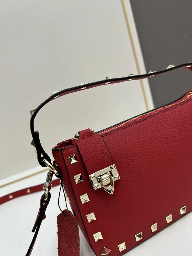 Valentino Red Rockstud Satchel Bag 790 - Image 4