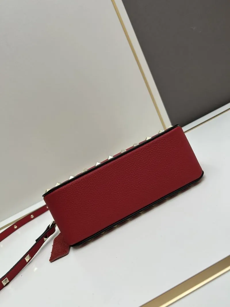 Valentino Red Rockstud Satchel Bag 790 - Image 5