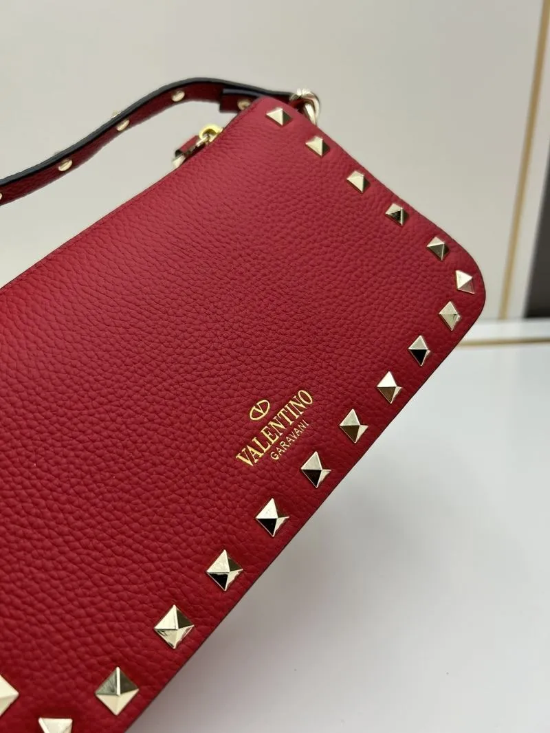Valentino Red Rockstud Satchel Bag 790 - Image 6