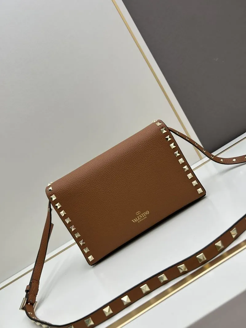 Valentino Brown Leather Crossbody Satchel Bag 0133 - Image 4