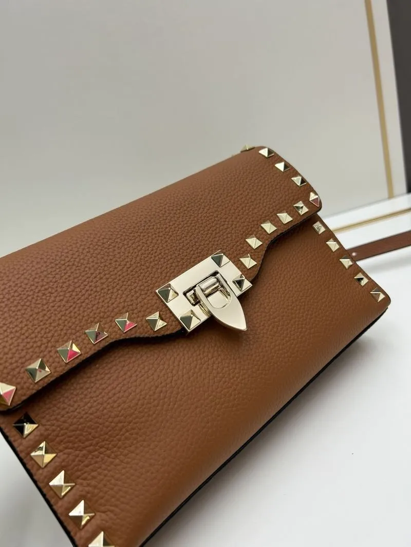 Valentino Brown Leather Crossbody Satchel Bag 0133 - Image 5