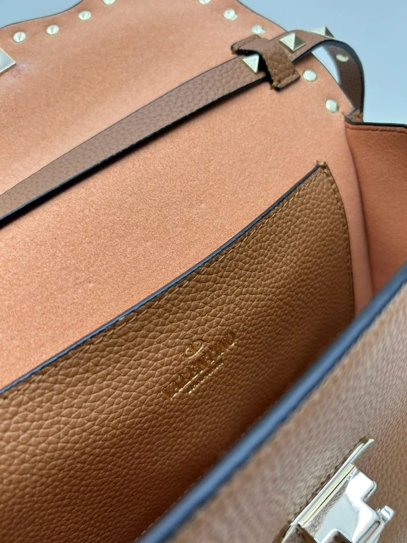 Valentino Brown Leather Crossbody Satchel Bag 0133 - Image 9