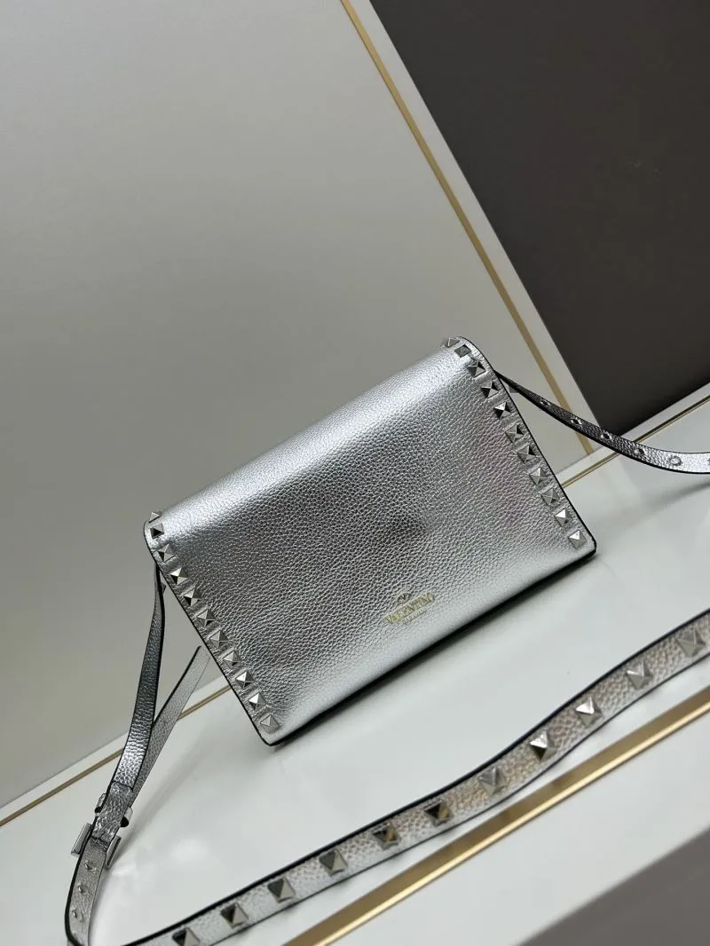 Valentino Silver Studded Crossbody Bag 0133 22.5x16.5x6.5cm - Image 4