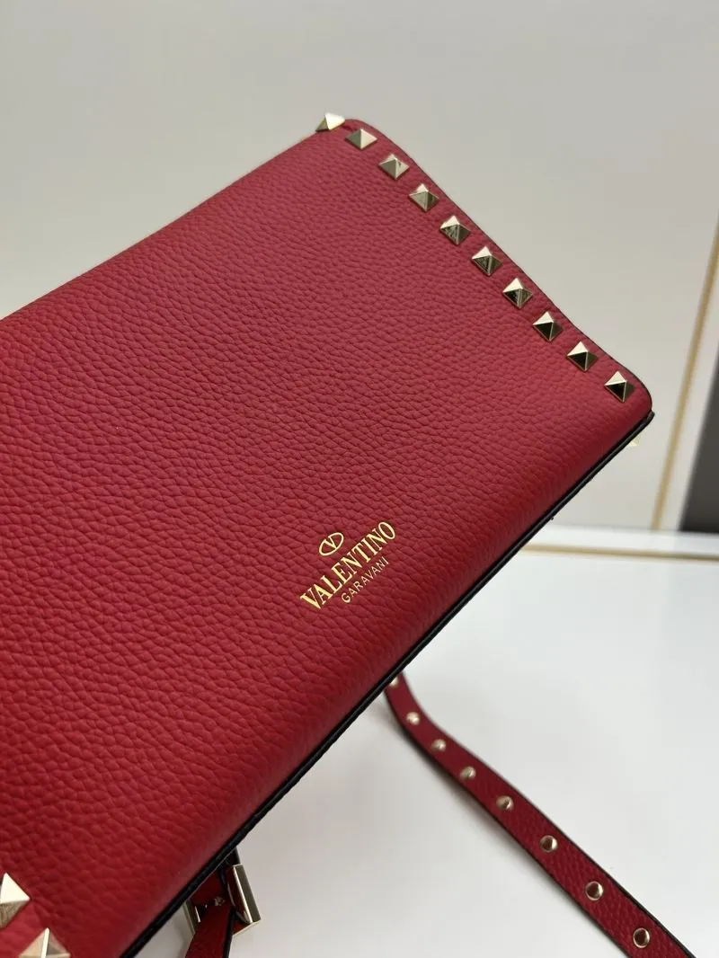 Valentino Red Studded Crossbody Satchel Bag 0133 - Image 6